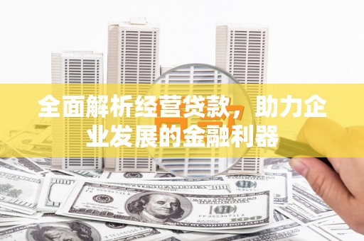 晋江全面解析经营贷款，助力企业发展的金融利器