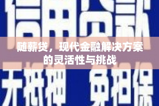 晋江随薪贷，现代金融解决方案的灵活性与挑战