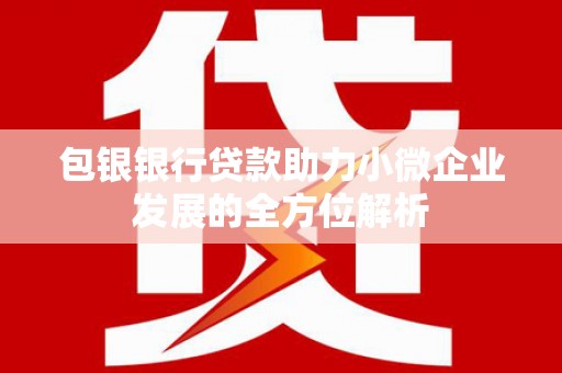 晋江包银银行贷款助力小微企业发展的全方位解析