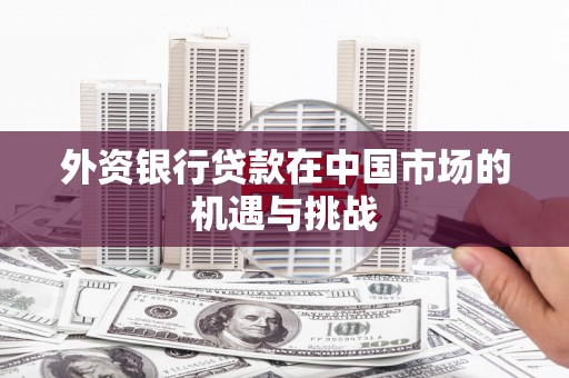 晋江外资银行贷款在中国市场的机遇与挑战
