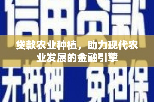 晋江贷款农业种植，助力现代农业发展的金融引擎