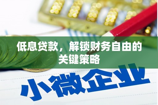 晋江低息贷款，解锁财务自由的关键策略