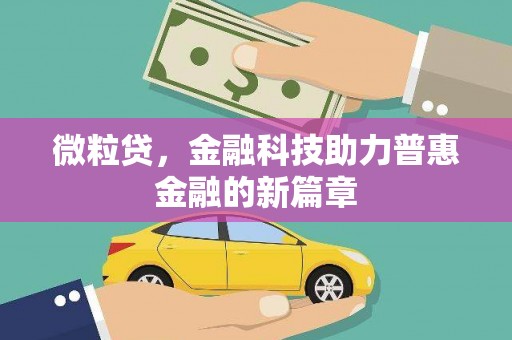 晋江微粒贷，金融科技助力普惠金融的新篇章