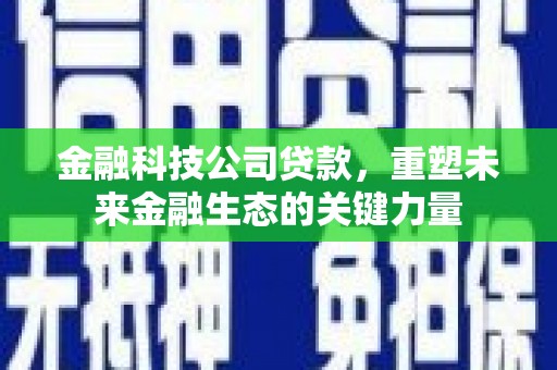 晋江金融科技公司贷款，重塑未来金融生态的关键力量