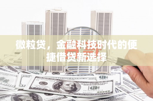 晋江微粒贷，金融科技时代的便捷借贷新选择