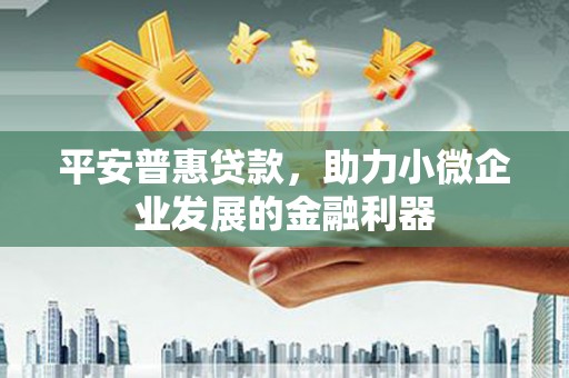 晋江平安普惠贷款，助力小微企业发展的金融利器