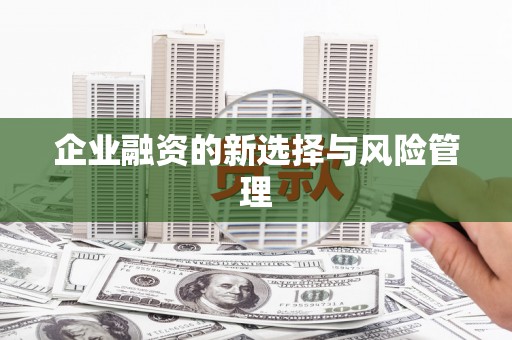 晋江企业融资的新选择与风险管理